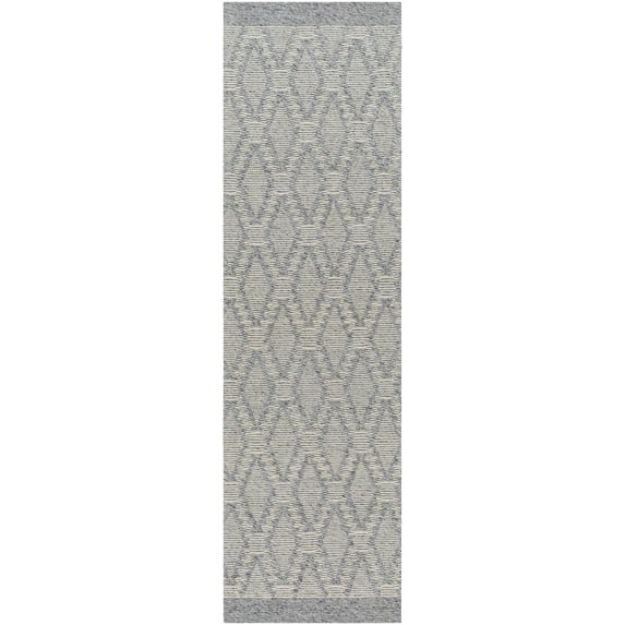 BoutiqueRugs Yank Bohemian, Transitional Runner Rug - Gray, Cream, Black - 2'6" x 8' Runner