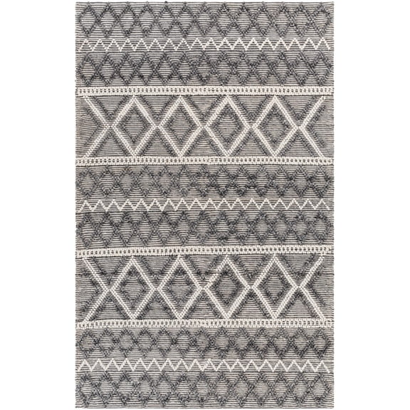 BoutiqueRugs Yuka Traditional, Transitional Area Rug - Ivory, Charcoal, Light Slate - 27" x 45"