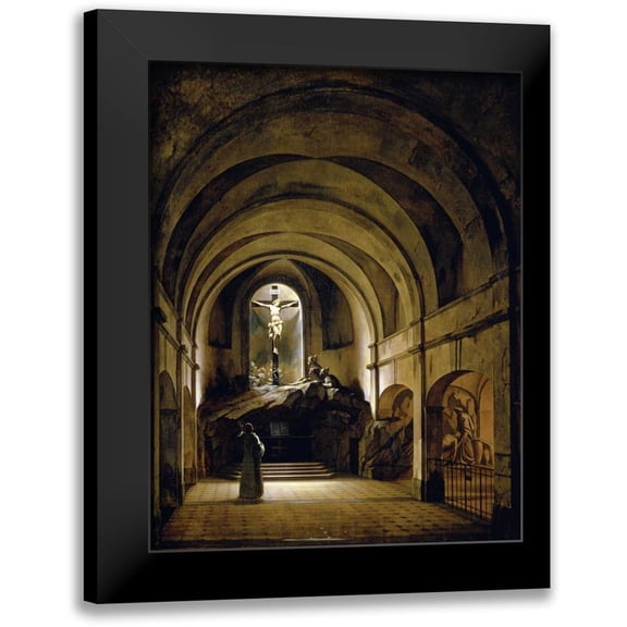 Bouton, Charles-Marie 12x14 Black Modern Framed Museum Art Print Titled - Chapelle Du Calvaire