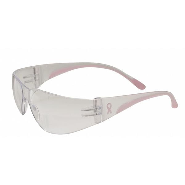 Protective Products 112-250-11-0900 EVA Petite Rimless Safety Glasses with Clear Lens & Anti-Scratch Coating - Clear & Pink