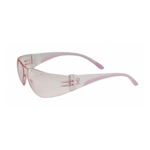 Eva Petite, Safety Glasses, Anti-Fog & Anti-Scratch, Clear Lens, Clear, Pink Frame, Frameless