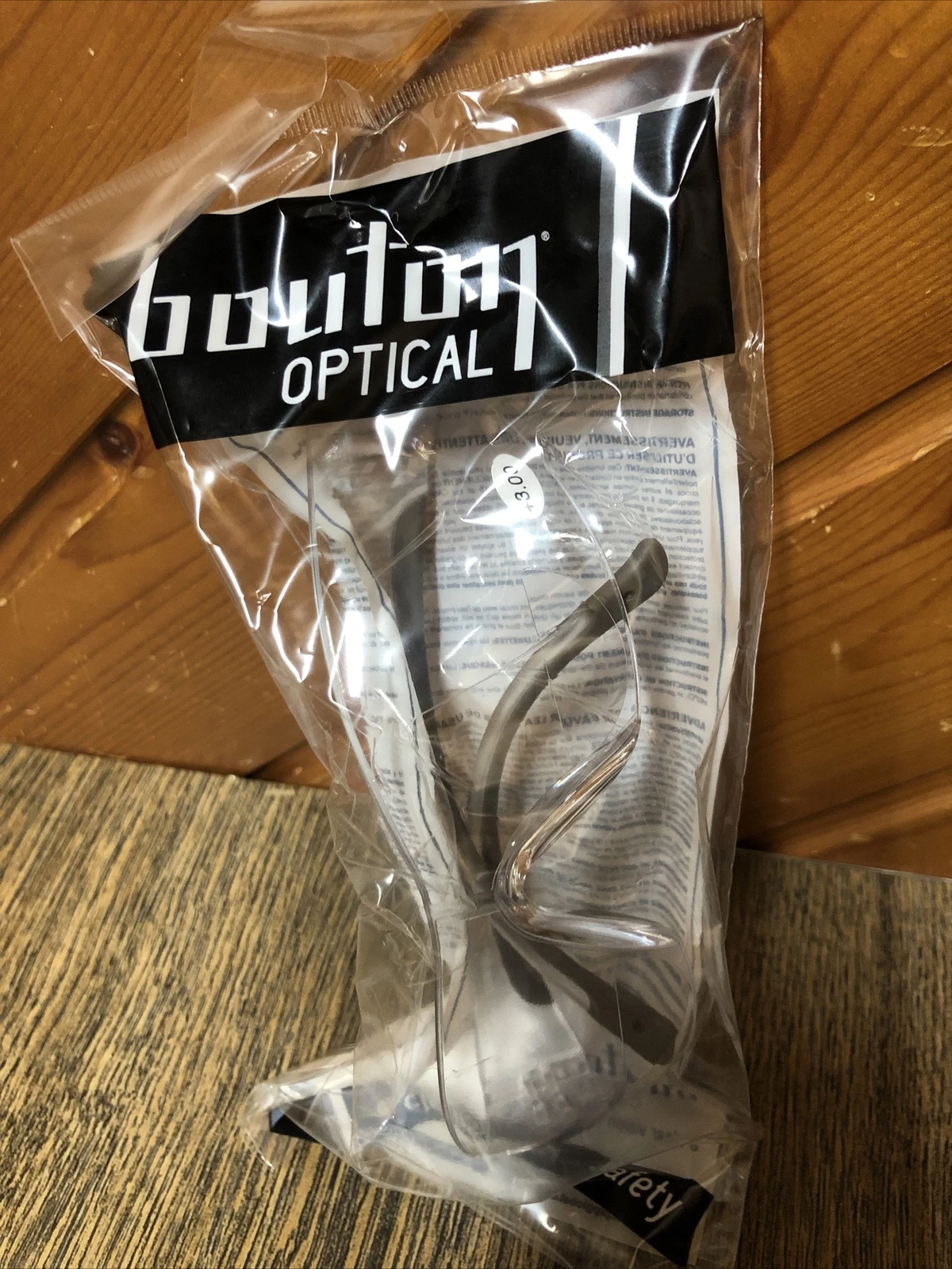 Bouton Optical Safety Glasses Clear Anti Scratch +3.00 New