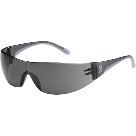 Eva, Safety Glasses, Anti-Scratch, Gray Lens, Gray, Pink Frame, Frameless 250-10-5501