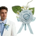 thumbnail image 1 of Boutonniere for Men,1pcs Groom Groomsmen Boutonniere,Artificial Flowers for Wedding Decor/Prom,for Festive Celebrations Wedding Atmospheres Elegant Flower(Blue), 1 of 9