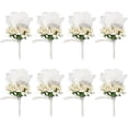 thumbnail image 1 of Boutonnieres for Men Wedding Corsage Set of 8 White Rose Groom Boutonniere with Rhinestone for Groom and Best Man for Wedding Party Prom Anniversary Bride Bridesmaid Groomsmen, 1 of 7