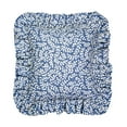 thumbnail image 1 of Bouvier Blue Leaf Ruffled Pillow, 1 of 1
