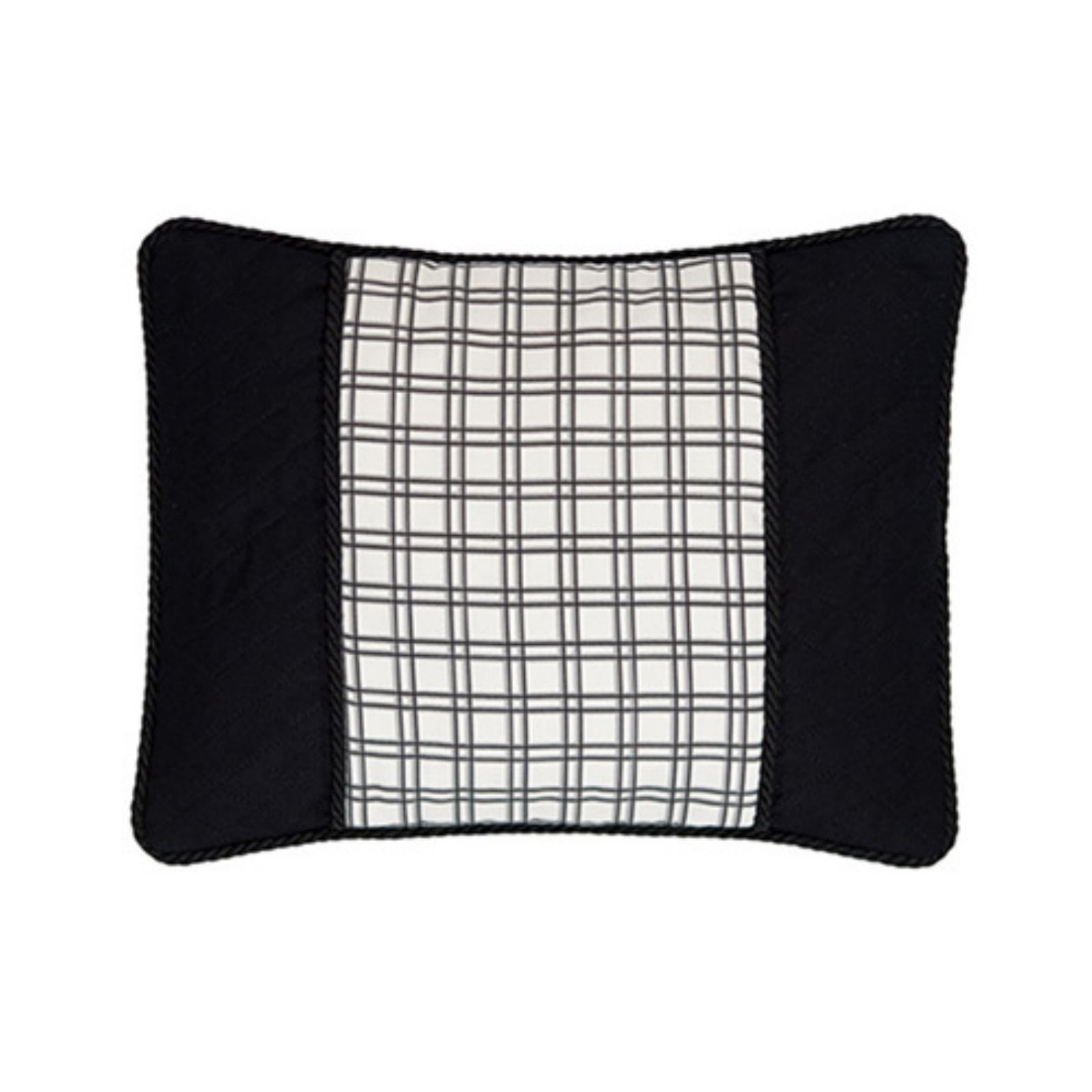 Black and White Check Cotton Rectangular Kids Pillow