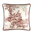 thumbnail image 1 of Bouvier Red Square Toile Pillow, 1 of 1
