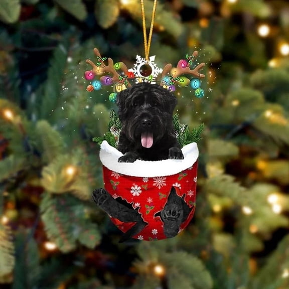 Bouvier des Flandres In Snow Pocket Christmas Ornament