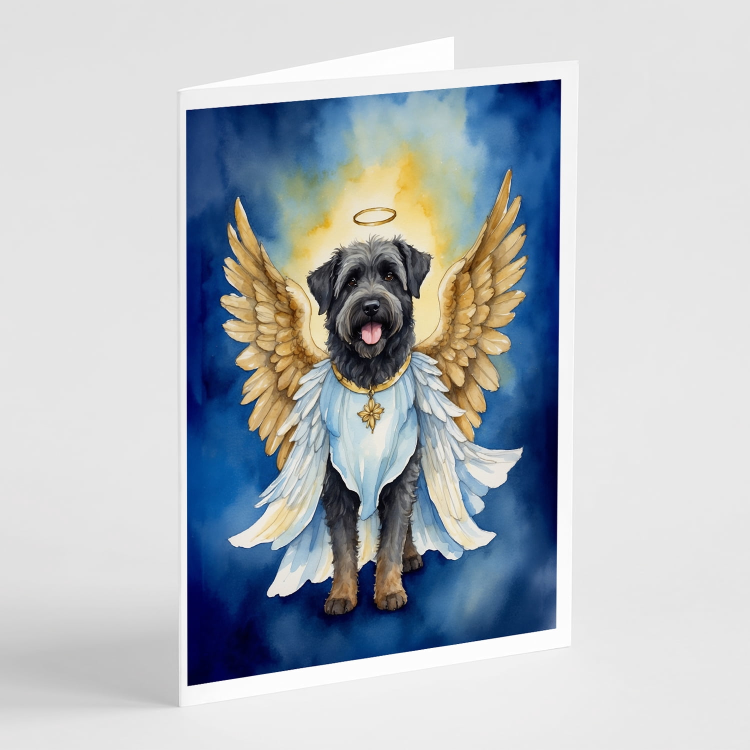 Bouvier des Flandres My Angel Greeting Cards Pack of 8 7 in x 5 in