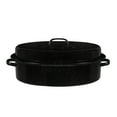 thumbnail image 1 of Bovado USA Oval Turkey Roaster Pan with Lid Non Stick Enamel 19 in, Black, 1 of 6