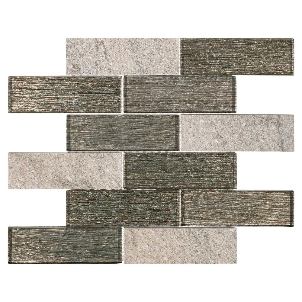 Laurens Matte and Polished Glass Mosaic Tile Sheet