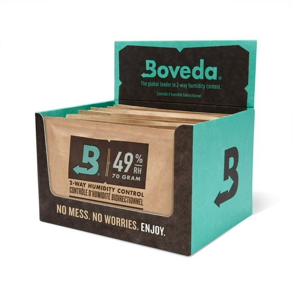 Boveda 49% RH 2-Way Humidity Control | Size 70 for Wood Instruments | 12-Count