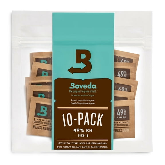Boveda 49% Two-Way Humidity Control Packs for Music Bows & Small Woodwinds – Size 8 – 10 Pack – Moisture Absorbers for Small Instrument Cases – Humidifier Packs – Hydration Packets in Resealable Bag