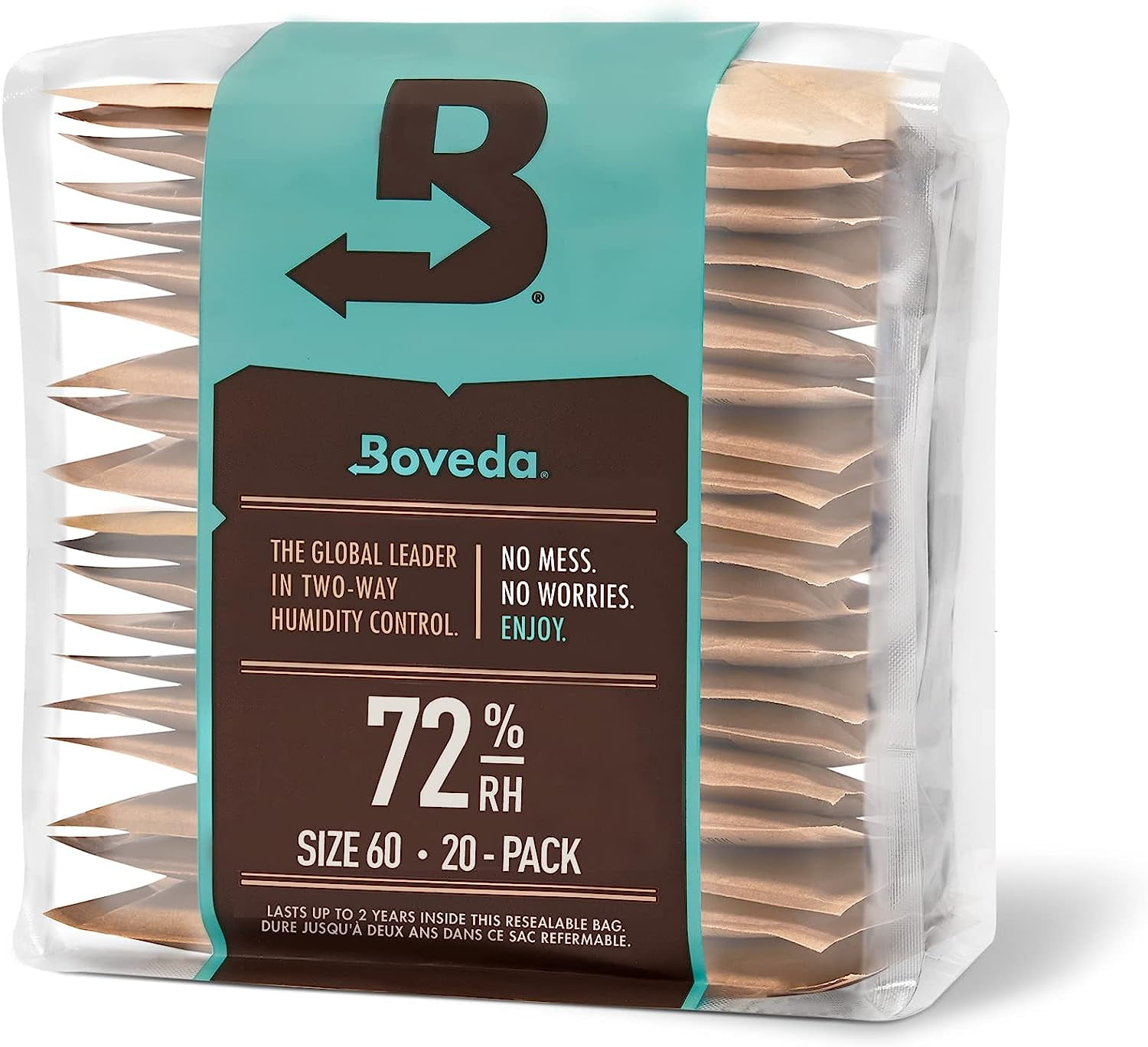 Boveda 72% Two-Way Humidity Control Packs For Wood Humidifier Boxes ...