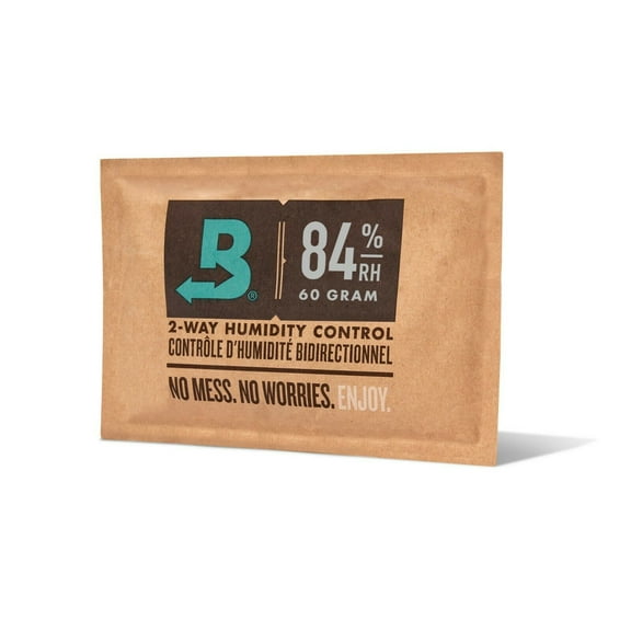 Boveda 84% RH 2-Way Humidity Control – Properly Seasons a Wood Humidor in Just 14 days - All In One Solution For Humidification- Patented Technology for Cigar Humidors – 1 Count Resealable Bag
