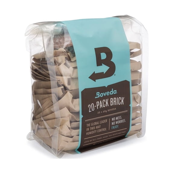 Boveda For Seasoning Two-Way Humdity Control Packs – 84% RH to Season Wood Humidifier Boxes (Large or Multiple) – Size 60 – 20 Pack in a Resealable Bag