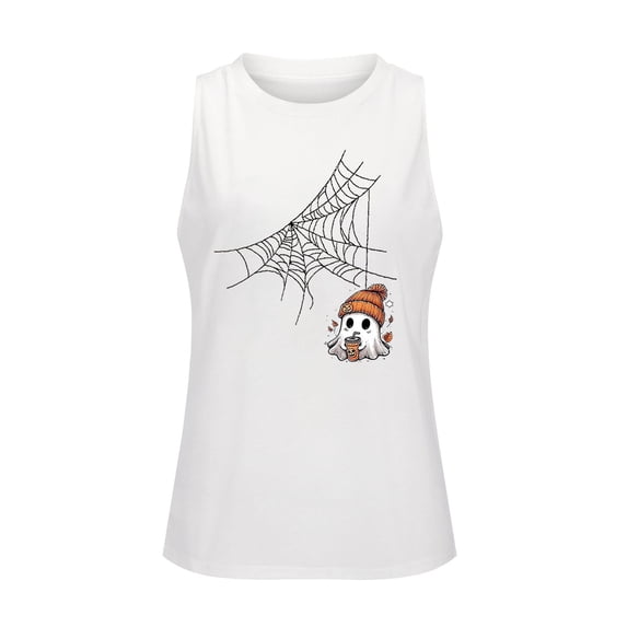 Bovemsi Athletic Tank Tops for Women Loose Fit Soft Cotton Halloween Sleeveless Comfort Tops for Women Trendy XXL