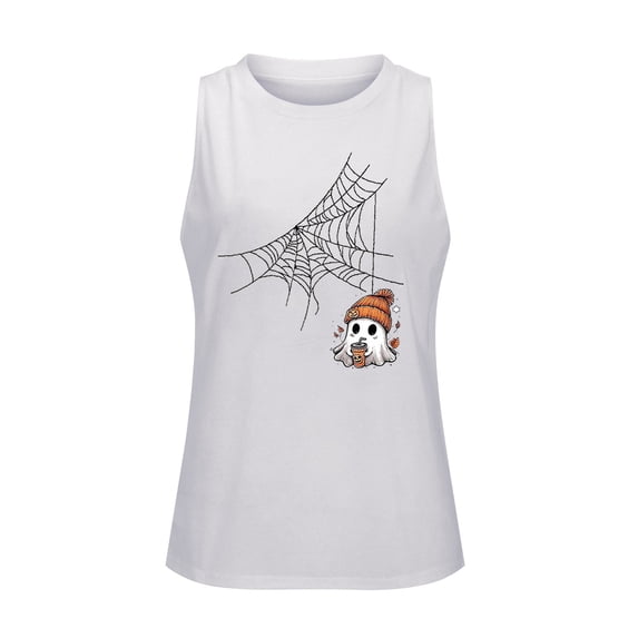 Bovemsi Athletic Tank Tops for Women Loose Fit Soft Cotton Halloween Sleeveless Comfort Tops for Women Trendy XXL