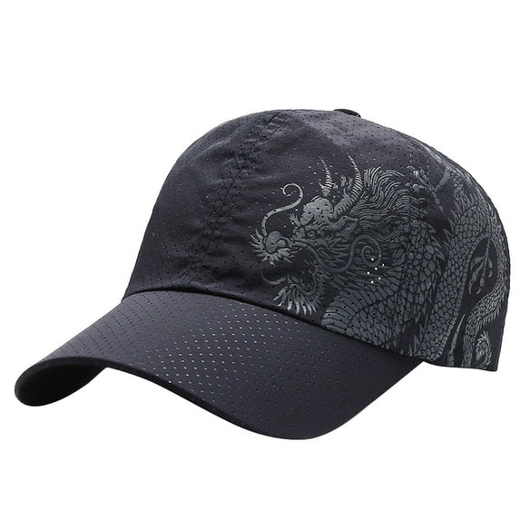 Bovemsi Baseball Caps for Women and Men Sunshade Cap Quick Drying Dragon Print Hat Outdoor Adjustable Baseball Hat