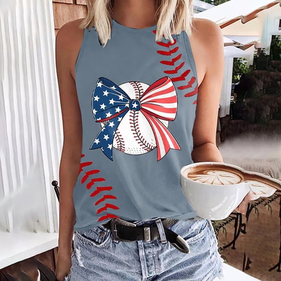 Bovemsi Baseball Shirt Women Baseball Mom Tank Tops Graphic Tee Cute Workout T Shirts Casual Summer Sleeveless Vest, Gray Women's Summer Tank Tops, XL
