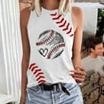 thumbnail image 1 of Bovemsi Baseball Shirt Women Baseball Mom Tank Tops Graphic Tee Cute Workout T Shirts Casual Summer Sleeveless Vest, White Women's Summer Tank Tops, S, 1 of 4