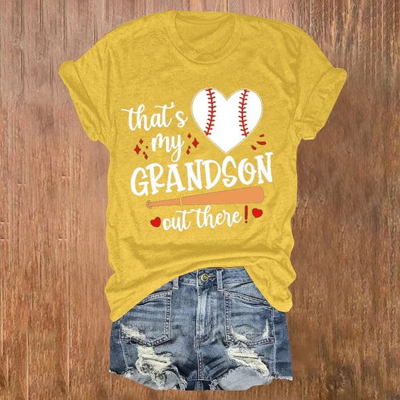 Bovemsi Baseball Shirt Women Baseball Mom Tank Tops Graphic Tee Cute Workout T Shirts Casual Summer Sleeveless Vest, Yellow Women's Summer Short Sleeve T-Shirts, L