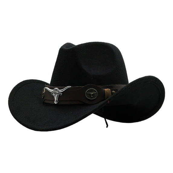 Bovemsi Black Cowboy Hat for Men Woven Classic Cattleman Winter Outdoor Baseball Caps Cowboy Hat