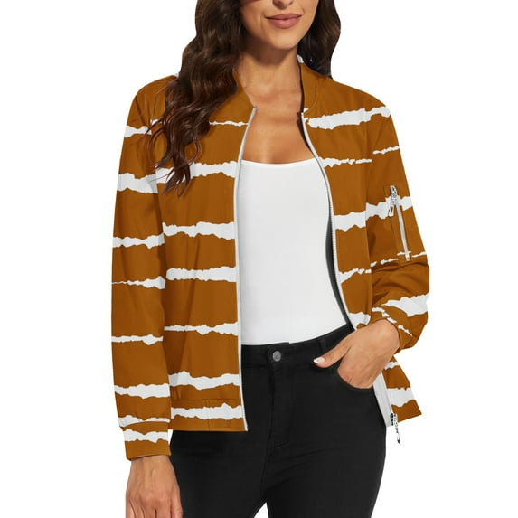 Bovemsi Bomber Jackets for Women Jacket 2025 Causal Zip Up Coats Long Sleeve Stand Collar Fall Lightweight Outerwear Tops Light Jackets