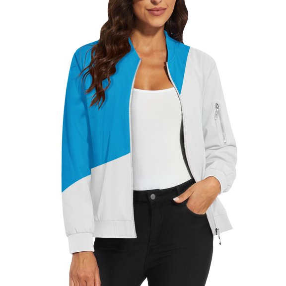 Bovemsi Bomber Jackets for Women Jacket 2025 Causal Zip Up Coats Long Sleeve Stand Collar Fall Lightweight Outerwear Tops Light Jackets