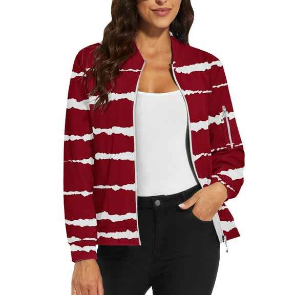 Bovemsi Bomber Jackets for Women Jacket 2025 Causal Zip Up Coats Long Sleeve Stand Collar Fall Lightweight Outerwear Tops Light Jackets
