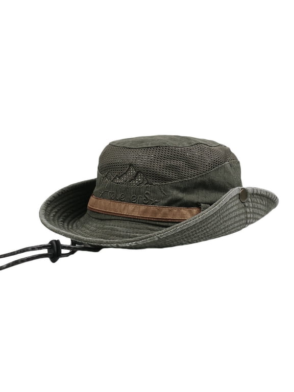Bucket Hat for Men Cotton Embroidery Visor Mesh Hats Fisherman Outdoor Climbing Cab Summer Beach Fishmen Hat