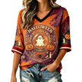 thumbnail image 1 of Bovemsi Business Casual Tops for Women Loose‑Fit V‑Neck Half‑Sleeve Prints Fashion Outfits Clothes M, 1 of 4