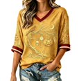 thumbnail image 1 of Bovemsi Business Casual Tops for Women Soft Loose‑Fit V‑Neck Half‑Sleeve Prints Fashion Outfits Clothes M, 1 of 4