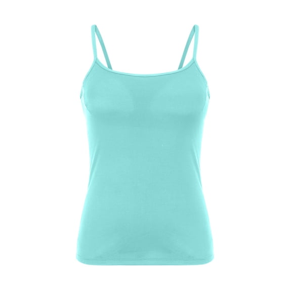 Bovemsi Camisole Tops for Women Built in Bra Top Tee Fit Turtleneck Slim Blouse Shirt Sleeveless Solid Features: Camisoles for Under Clothes
