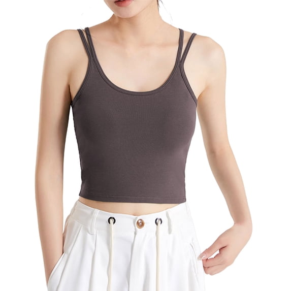 Bovemsi Camisole Tops for Women Comfortable Backless Cotton High Elasticity Undershirt Suspender Vest With In Bra Suitable Outer Wear Basic Tanks