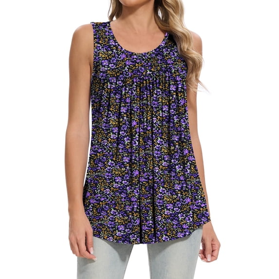 Bovemsi Camisole Tops for Women Tank New Summer Sleeveless Blouses Crew Neck Shirts Printed Casual Vest Basic Tanks