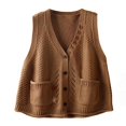 thumbnail image 1 of Bovemsi Camisole Tops for Women Women's Layered Vest Knitted Fashion Retro Sweater With Autumn And Winter Literary Slimming Basic Tanks, 1 of 5