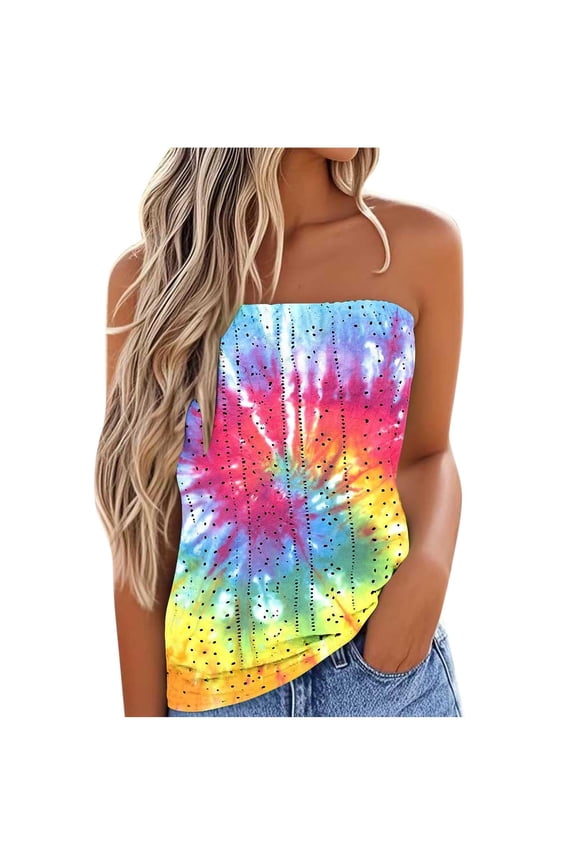 Camisole Tops for Women Women's Tube Crop Top Sleeveless Backless Summer Shoulderless Tank Elegant Hollow Vests Basic Tanks