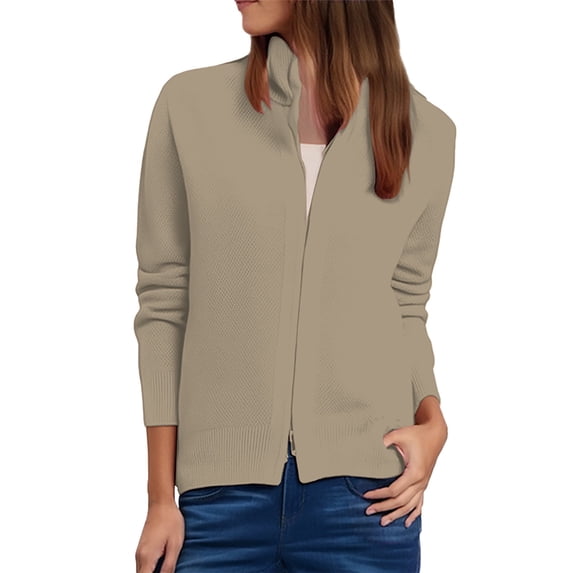 Bovemsi Cardigan Sweaters for Women Ladies' Casual Fashionable And Back Style Double Zipper Sweater Design Sense Loose Knitted Cardigans Lightweight