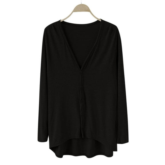 Bovemsi Cardigan Sweaters for Women Ladies' V Neck Front Short Rear Long Irregular Sleeve Cardigans Lightweight