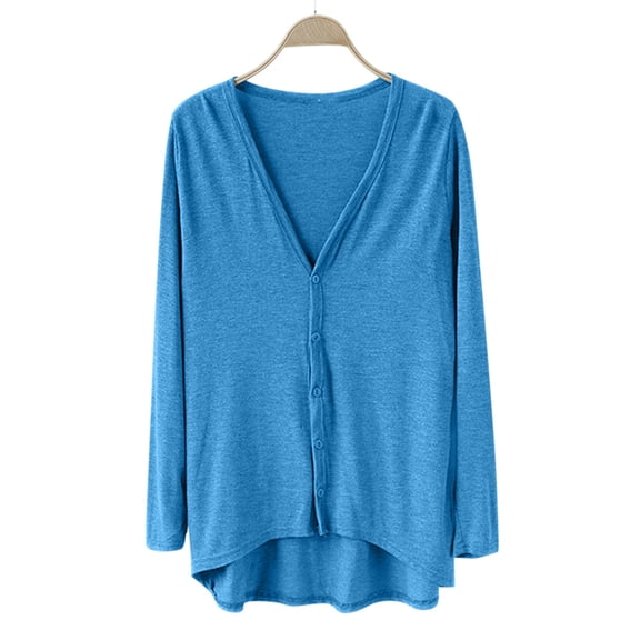 Bovemsi Cardigan Sweaters for Women Ladies' V Neck Front Short Rear Long Irregular Sleeve Cardigans Lightweight