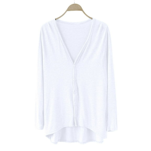 Bovemsi Cardigan Sweaters for Women Ladies' V Neck Front Short Rear Long Irregular Sleeve Cardigans Lightweight