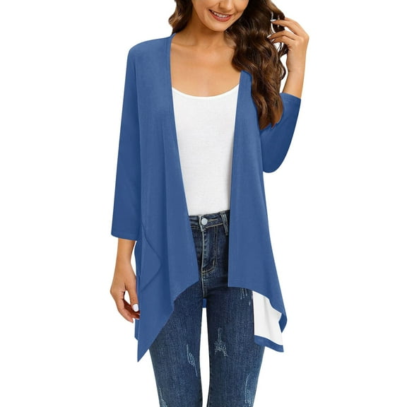 Bovemsi Cardigan Sweaters for Women Short Sleeve Cardigans Casual Drape Open Front Lightweight Summer With Pocket High Cardigans Lightweight
