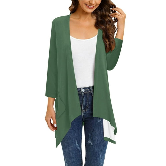 Bovemsi Cardigan Sweaters for Women Short Sleeve Cardigans Casual Drape Open Front Lightweight Summer With Pocket High Cardigans Lightweight