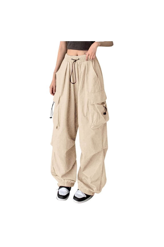 Cargo Pants Women Baggy Wide Leg Hip Hop Y2K Streetwear Leisure Jogging Bottoms With Elastic Oversized Vintage 90s Work Pants