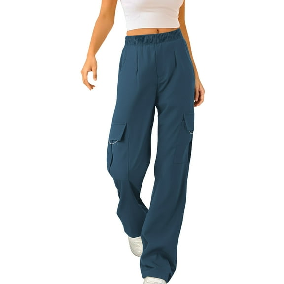 Bovemsi Cargo Pants Women Solid Color Pocket Work Long And Casual For Women's Daily Use Casual Pants with Pockets
