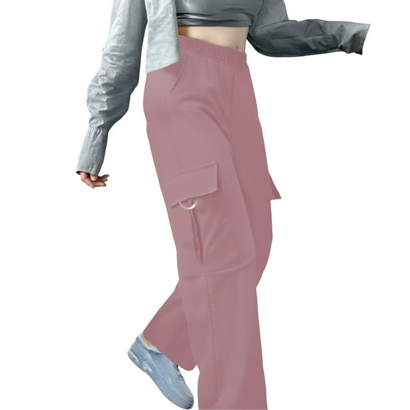 Bovemsi Cargo Pants Women Solid Color Pocket Work Long And Casual For Women's Daily Use Casual Pants with Pockets