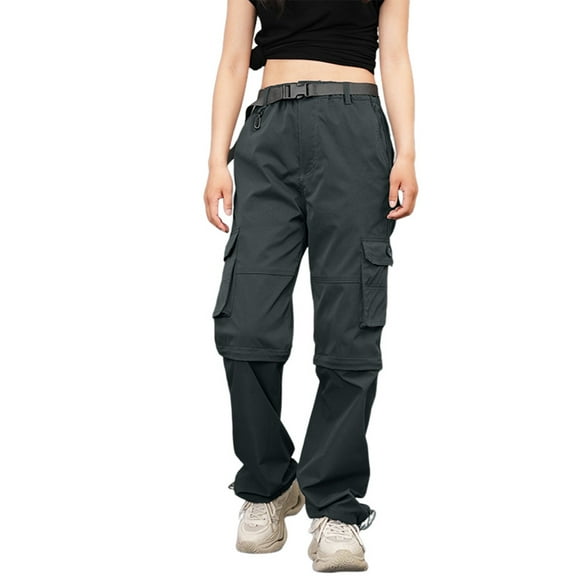 Bovemsi Cargo Pants Women Outdoor Quick Drying With Multiple Pockets And Detachable Style Elastic Windbreaker Casual Pants
