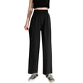 thumbnail image 1 of Bovemsi Casual Pants for Women 2025 New Women's High Waisted Straight Leg Trousers Beach Trousers with Pockets, 1 of 5